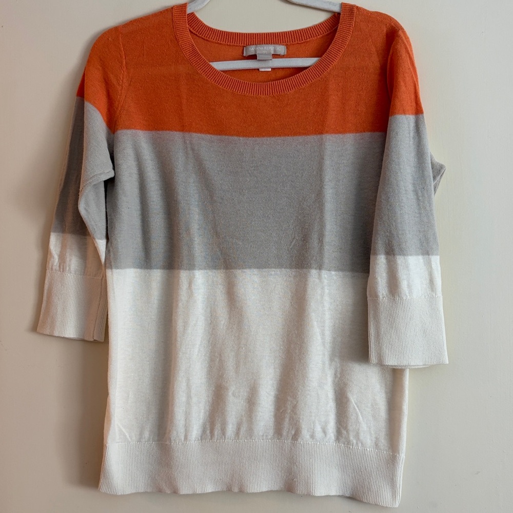 3 for $25! Banana Republic Factory Women’s Color Block 3/4 Sleeve Sweater, M